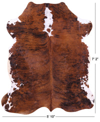 Thumbnail for Brindle Natural Cowhide Rug - Large 7'2