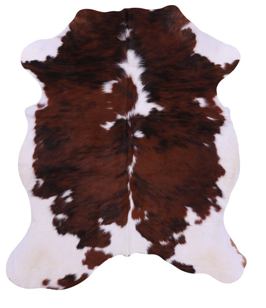 Brown & White Natural Cowhide Rug - Small 6'2"H x 5'7"W