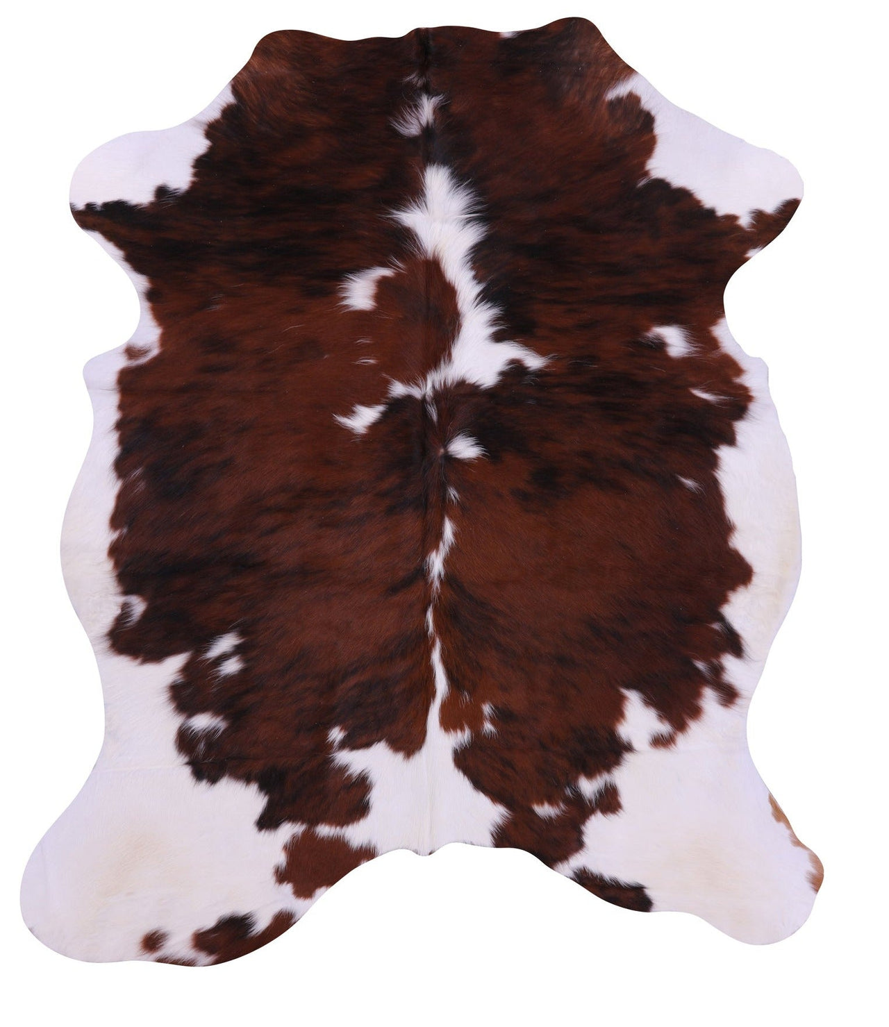 Brown & White Natural Cowhide Rug - Small 6'2"H x 5'7"W
