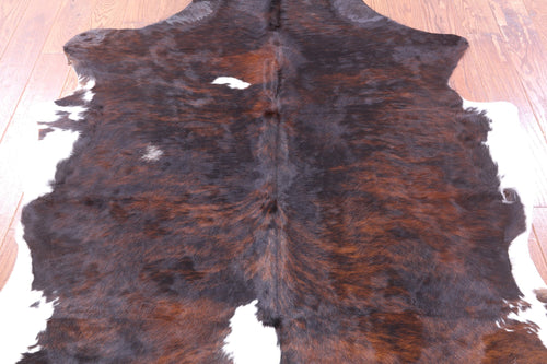 Dark Brindle Natural Cowhide Rug - Medium 6'2