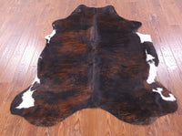 Thumbnail for Brindle Brown Natural Cowhide Rug - Small 6'4