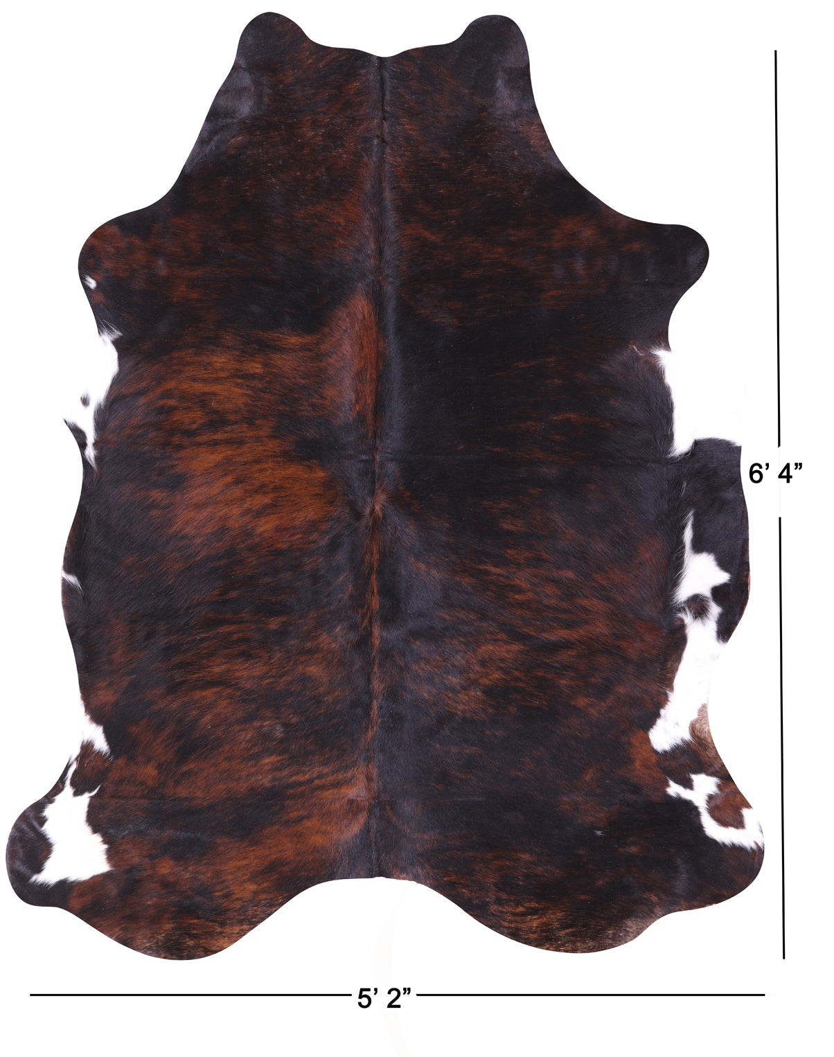 Brindle Brown Natural Cowhide Rug - Small 6'4"H x 5'2"W