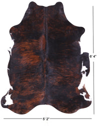 Thumbnail for Brindle Brown Natural Cowhide Rug - Small 6'4