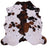 Brown & White Natural Cowhide Rug - Small 5'9"H x 5'11"W