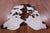 Brown & White Natural Cowhide Rug - Small 5'9"H x 5'11"W