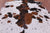 Brown & White Natural Cowhide Rug - Small 5'9"H x 5'11"W