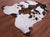 Brown & White Natural Cowhide Rug - Small 5'9"H x 5'11"W