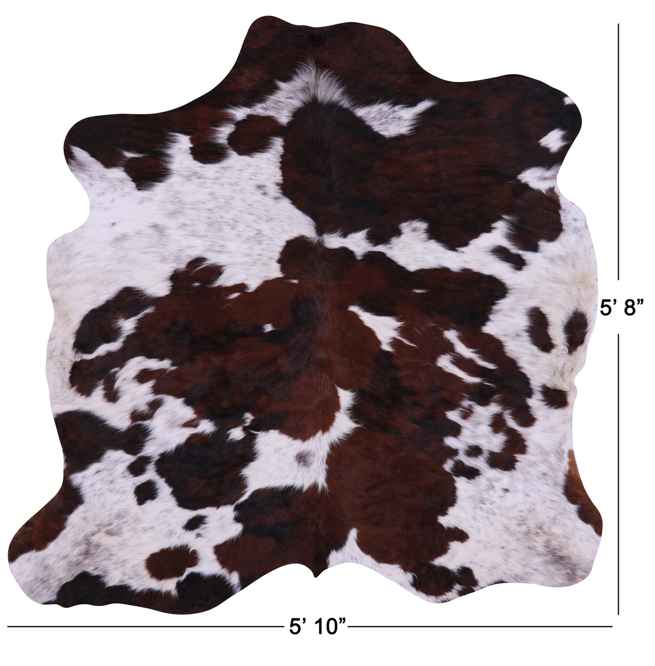 Tricolor Natural Cowhide Rug - Small 5'8"H x 5'10"W