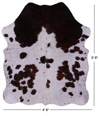 Thumbnail for Brown & White Natural Cowhide Rug - Small 5'9