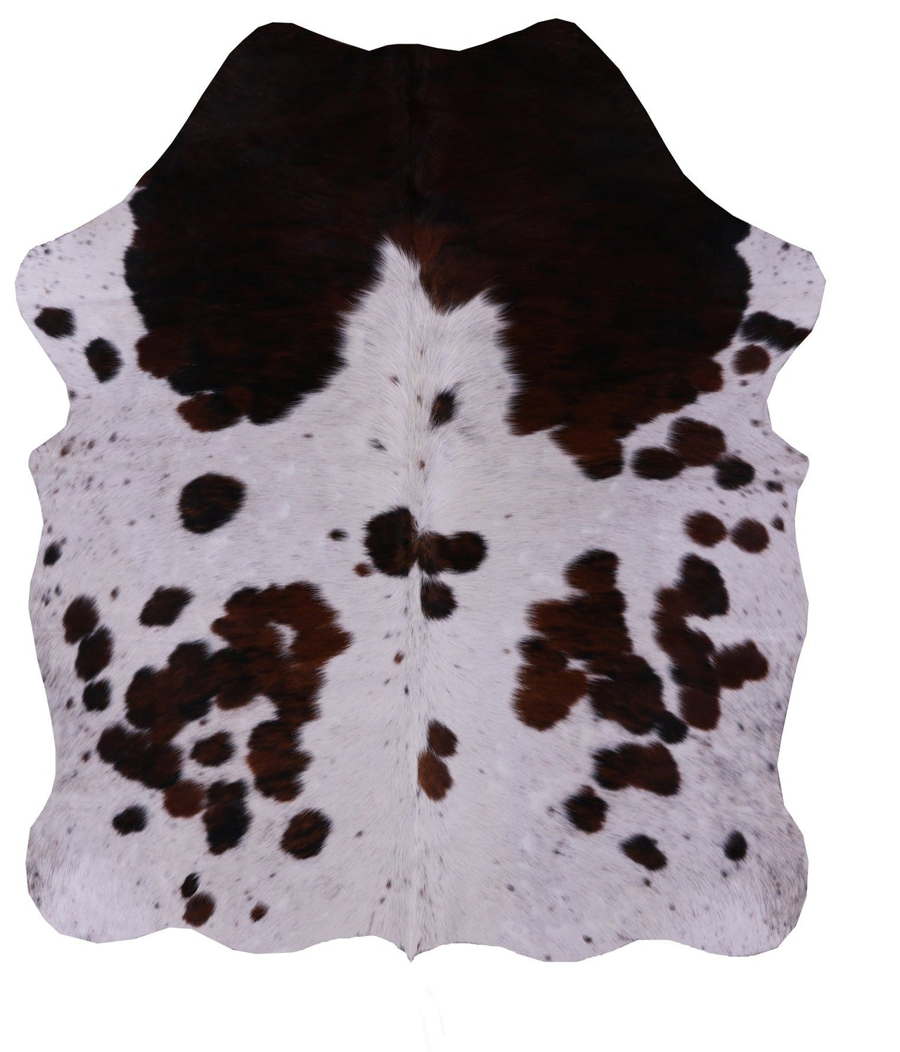 Brown & White Natural Cowhide Rug - Small 5'9"H x 4'8"W