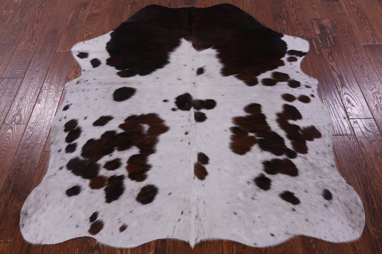 Brown & White Natural Cowhide Rug - Small 5'9"H x 4'8"W