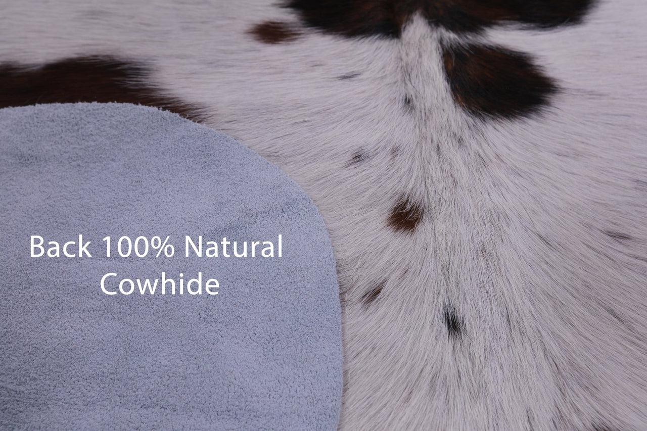 Brown & White Natural Cowhide Rug - Small 5'9"H x 4'8"W