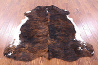 Thumbnail for Brindle Tricolor Natural Cowhide Rug - Small 5'8