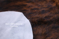 Thumbnail for Brindle Tricolor Natural Cowhide Rug - Small 5'8