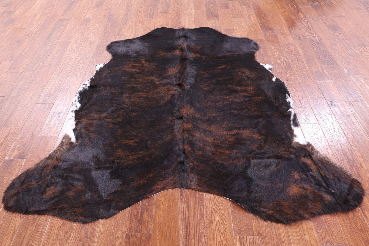 Brindle Brown Natural Cowhide Rug - Small 6'2"H x 6'2"W