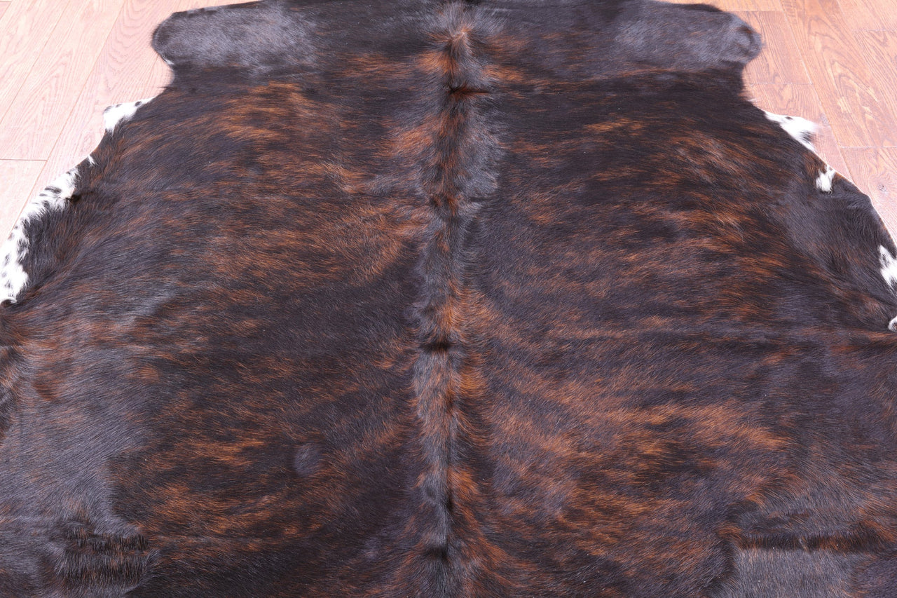 Brindle Brown Natural Cowhide Rug - Small 6'2"H x 6'2"W