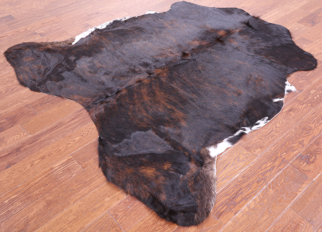 Brindle Brown Natural Cowhide Rug - Medium 6'2"H x 6'2"W