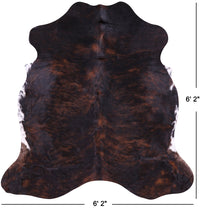 Thumbnail for Brindle Brown Natural Cowhide Rug - Small 6'2