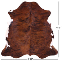 Thumbnail for Brindle Brown Natural Cowhide Rug - Small 6'0