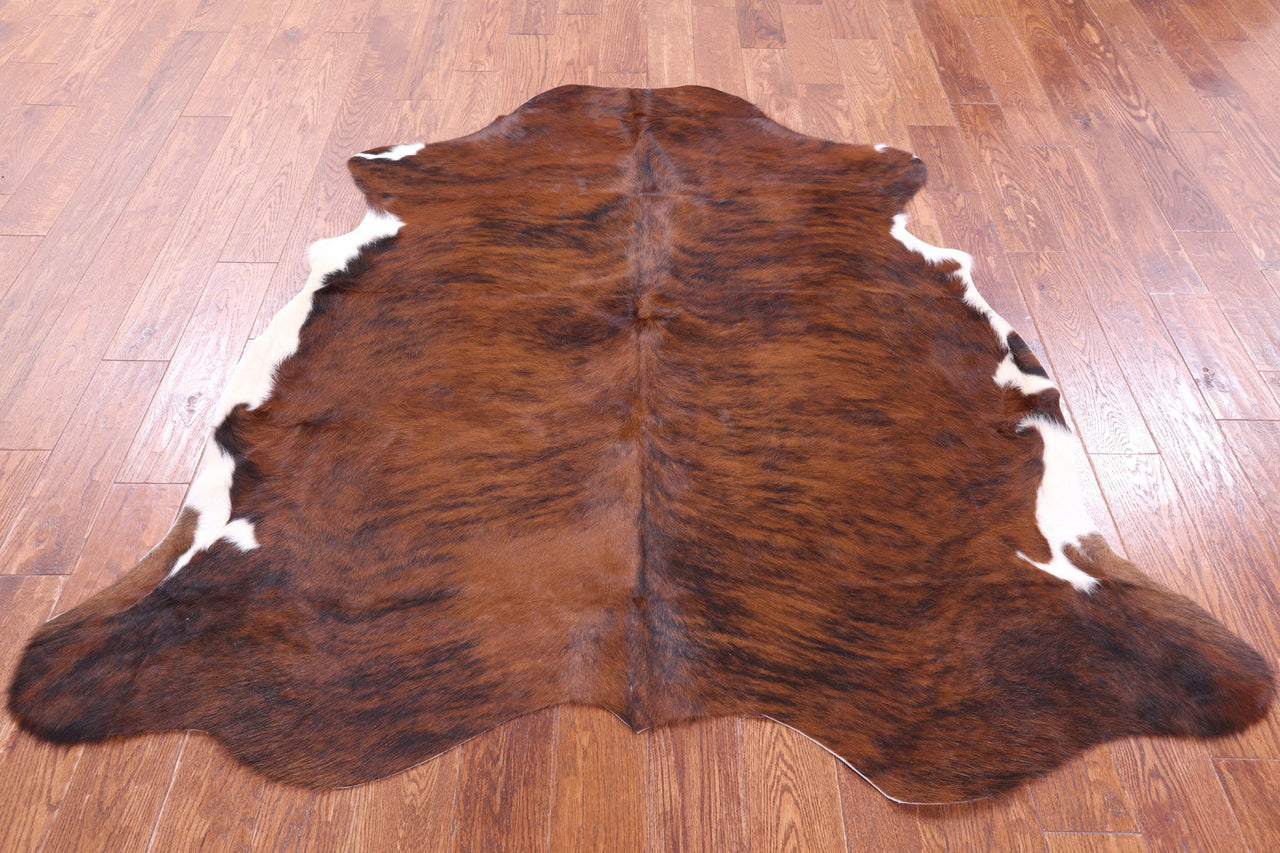 Brindle Brown Natural Cowhide Rug - Medium 6'0"H x 5'11"W