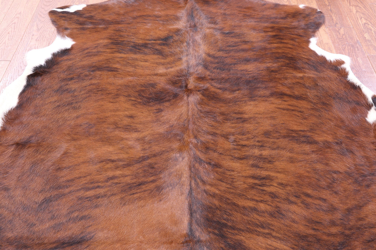 Brindle Brown Natural Cowhide Rug - Small 6'0"H x 5'11"W