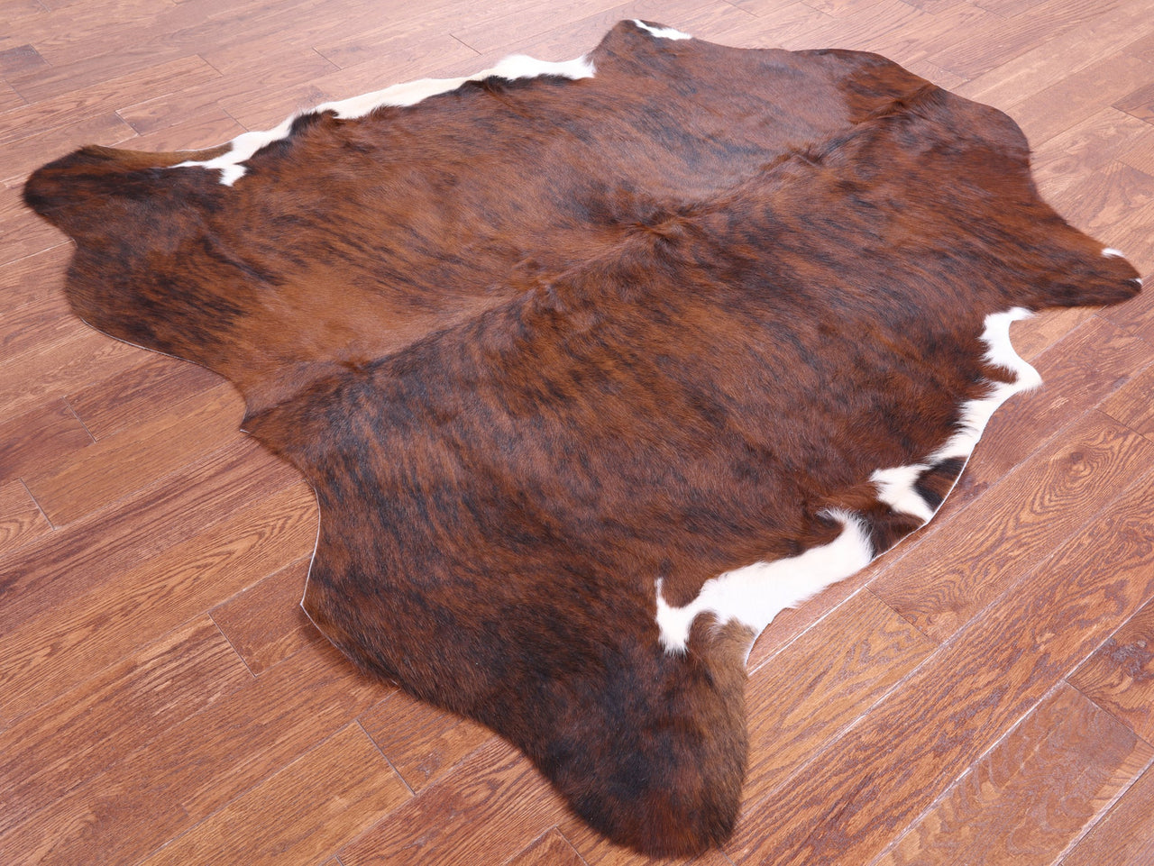 Brindle Brown Natural Cowhide Rug - Medium 6'0"H x 5'11"W