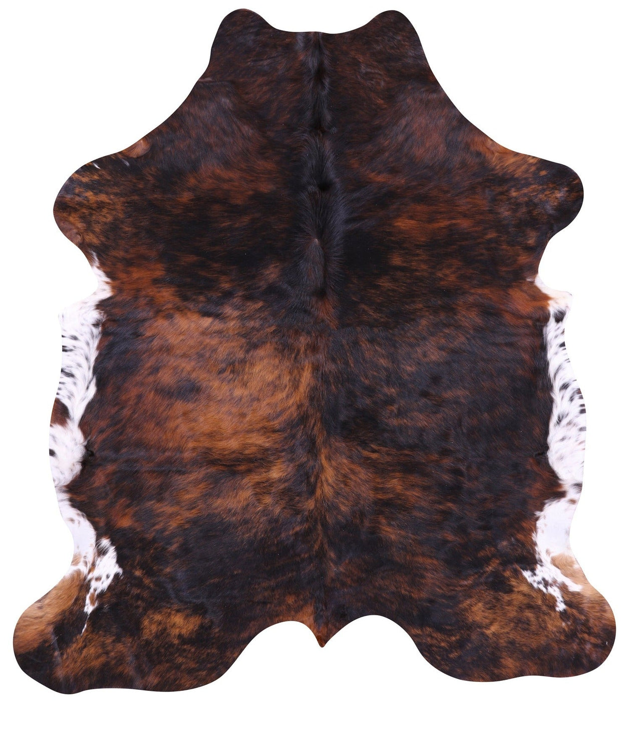 Brindle Tricolor Natural Cowhide Rug - Small 6'0"H x 5'7"W