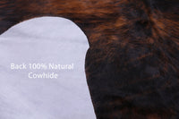 Thumbnail for Brindle Tricolor Natural Cowhide Rug - Small 6'0