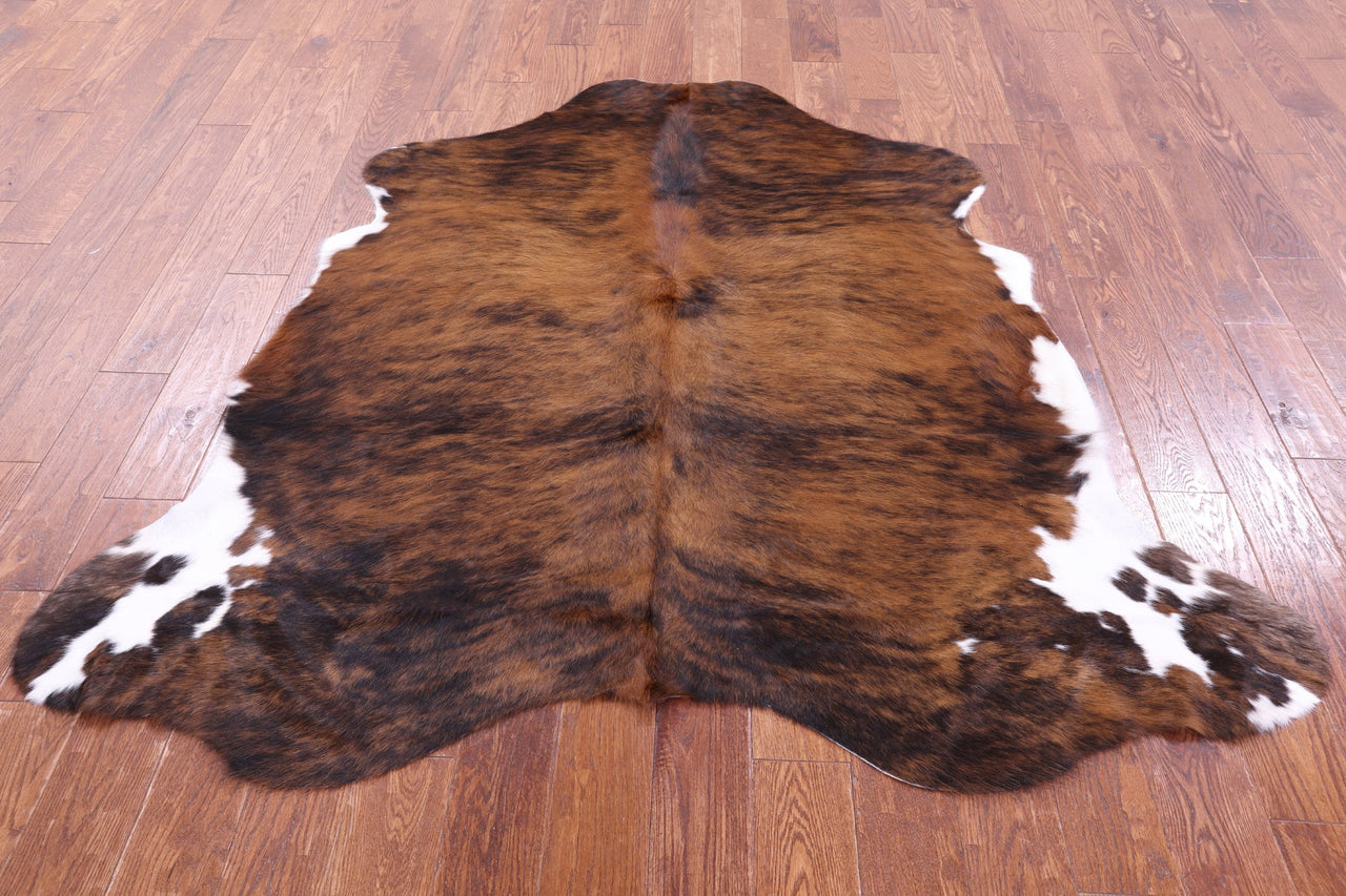 Brindle Brown Natural Cowhide Rug - Small 5'11"H x 6'0"W