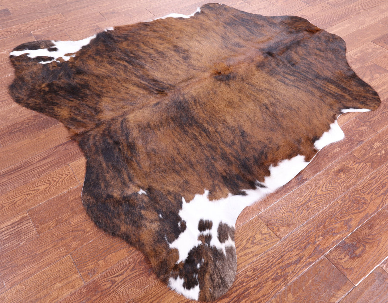 Brindle Brown Natural Cowhide Rug - Small 5'11"H x 6'0"W