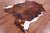 Brown & White Natural Cowhide Rug - Small 6'3"H x 5'7"W