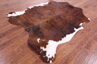 Thumbnail for Brown & White Natural Cowhide Rug - Small 6'3