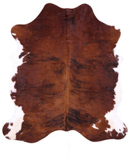 Thumbnail for Brown & White Natural Cowhide Rug - Small 6'3