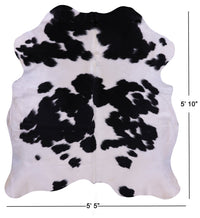 Thumbnail for Black & White Natural Cowhide Rug - Small 5'10