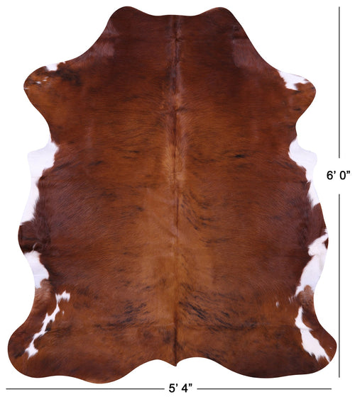 Brown Natural Cowhide Rug - Medium 6'0
