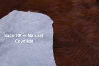 Thumbnail for Brown & White Natural Cowhide Rug - Medium 6'0