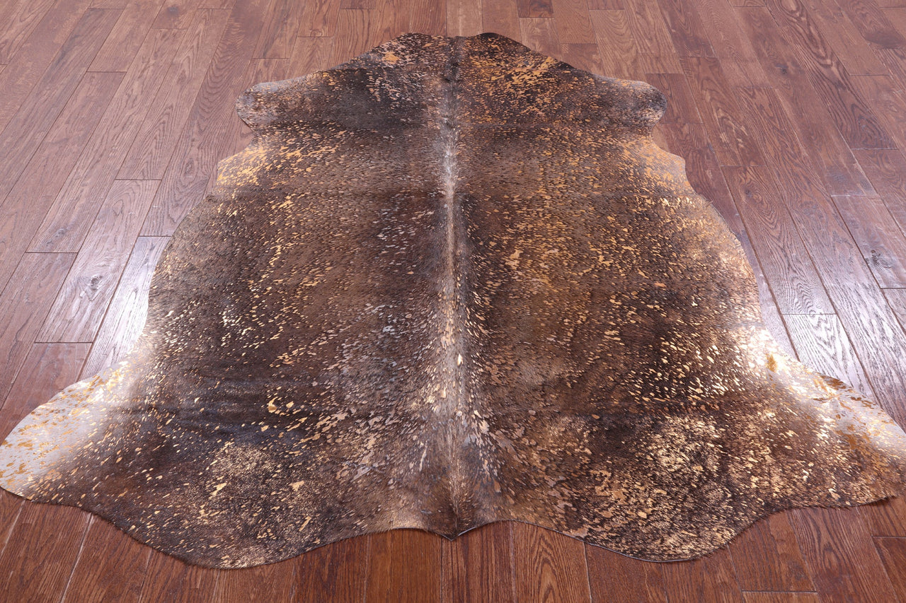 Metallic Natural Cowhide Rug - Medium 6'2"H x 5'10"W