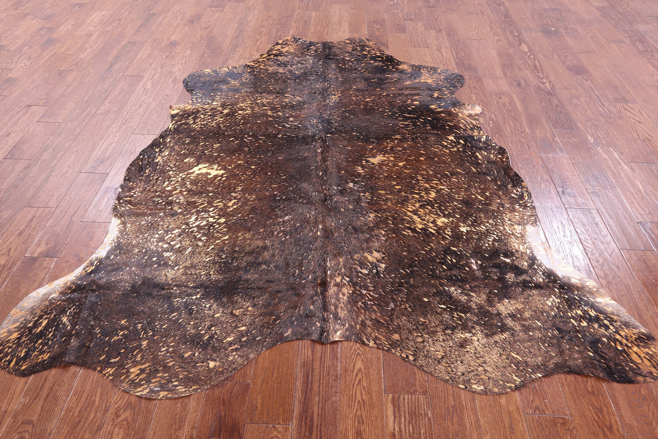 Metallic Natural Cowhide Rug - XLarge 7'6"H x 6'11"W