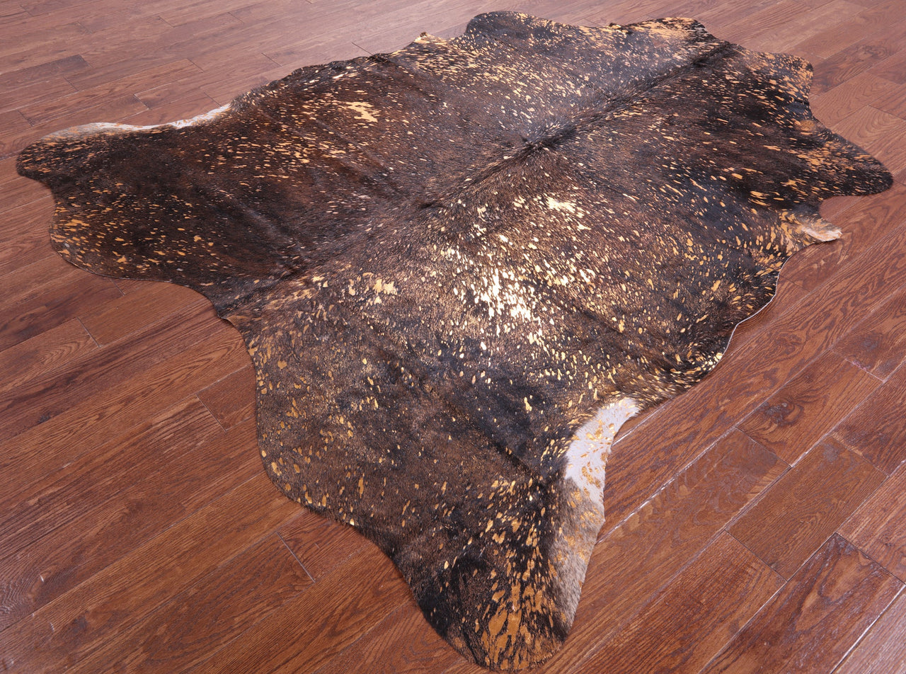 Metallic Natural Cowhide Rug - XLarge 7'6"H x 6'11"W