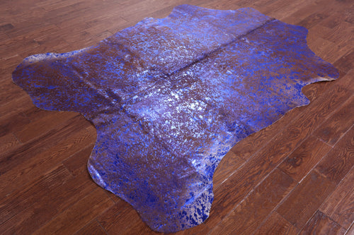 Metallic Natural Cowhide Rug - X-Large 7'0