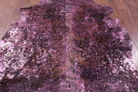 Thumbnail for Metallic Natural Cowhide Rug - XLarge 7'2