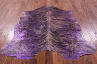 Thumbnail for Metallic Natural Cowhide Rug - Small 5'6