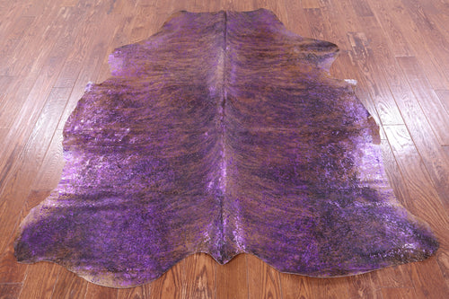 Metallic Natural Cowhide Rug - Large 6'10