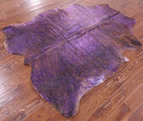 Metallic Natural Cowhide Rug - Large 6'10
