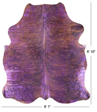 Thumbnail for Metallic Natural Cowhide Rug - Large 6'10