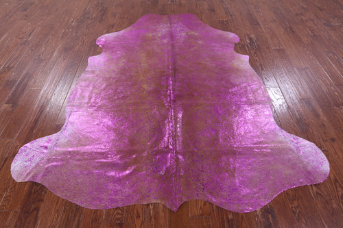 Metallic Natural Cowhide Rug - X-Large 8'2