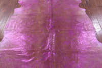 Thumbnail for Metallic Natural Cowhide Rug - XLarge 8'2