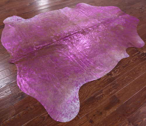 Metallic Natural Cowhide Rug - X-Large 8'2