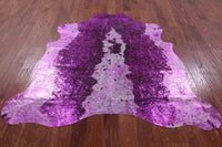 Thumbnail for Metallic Natural Cowhide Rug - Medium 6'0