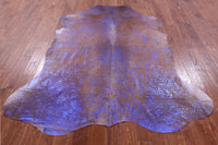 Thumbnail for Metallic Natural Cowhide Rug - XLarge 7'5